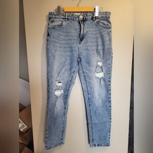 Urban Planet Vintage Mom Blue Distressed Women Jeans, Size 9 (30)